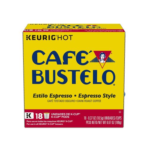  Cafe Rowland Cafe Bustelo Espresso Style K-Cup Pods for Keurig K-Cup Brewers, Dark Roast Coffee, 18 Count (Pack of 4)