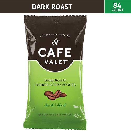  Cafe Valet Single Serve Individually Wrapped Coffee Packs, Decaf 100% Arabica Coffee, 84 Count