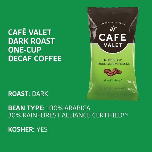  Cafe Valet Single Serve Individually Wrapped Coffee Packs, Decaf 100% Arabica Coffee, 84 Count