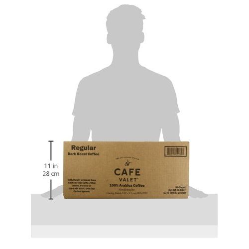  Cafe Valet Single Serve Individually Wrapped Coffee Packs, Regular Dark Roast 100% Arabica Coffee, 84 Count