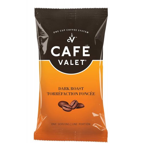  Cafe Valet Single Serve Individually Wrapped Coffee Packs, Regular Dark Roast 100% Arabica Coffee, 84 Count