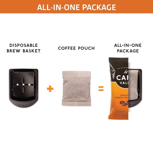  Cafe Valet Single Serve Individually Wrapped Coffee Packs, Regular Dark Roast 100% Arabica Coffee, 84 Count