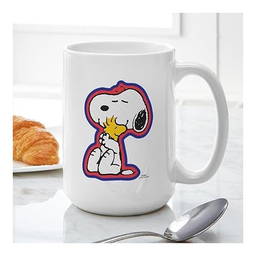  CafePress Peanuts Flair Snoopy And Woodstock 15 Oz Ceramic L 15 oz (444 ml) Ceramic Coffee Mug
