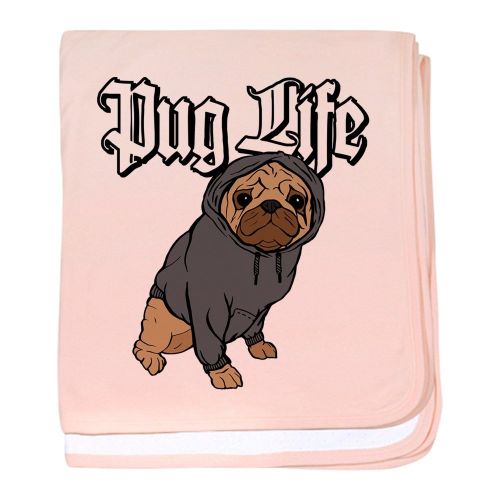  CafePress Pug Life Baby Blanket, Super Soft Newborn Swaddle