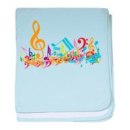 CafePress - Colorful Musical Notes - Baby Blanket, Super Soft Newborn Swaddle