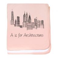 CafePress A is for Architecture Skyline Baby Blanket, Super Soft Newborn Swaddle