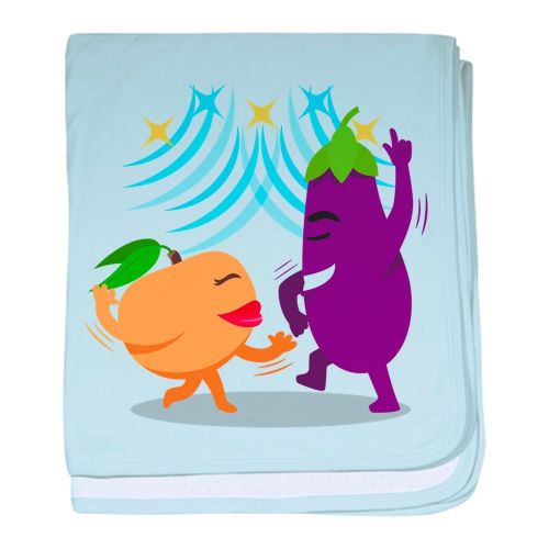  CafePress Emoji Eggplant Peach Dancing Baby Blanket, Super Soft Newborn Swaddle