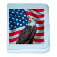 CafePress - USA Flag with Bald Eagle - Baby Blanket, Super Soft Newborn Swaddle