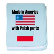 CafePress Made in America with Polish Parts Baby Blanket, Super Soft Newborn Swaddle