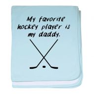 CafePress My Favorite Hockey Player is My Daddy Baby Blanket, Super Soft Newborn Swaddle