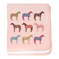 CafePress - Colorful Horse Pattern - Baby Blanket, Super Soft Newborn Swaddle