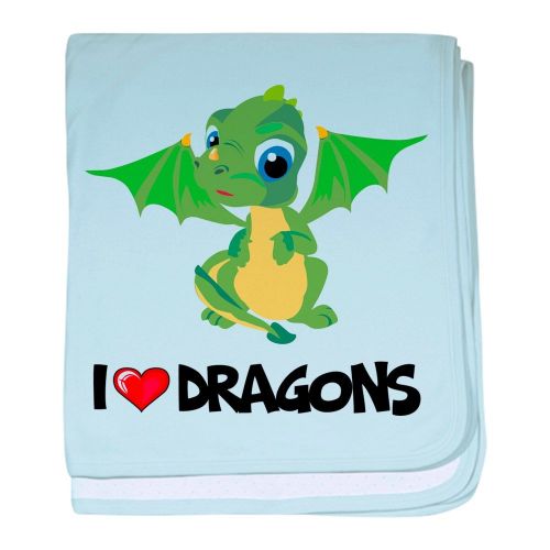  CafePress - I Love Dragons baby blanket - Baby Blanket, Super Soft Newborn Swaddle