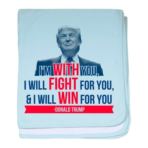  CafePress with Fight Win Donald Trump Baby Blanket, Super Soft Newborn Swaddle