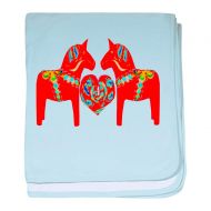 CafePress Swedish Dala Horses Baby Blanket, Super Soft Newborn Swaddle