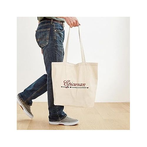  CafePress Epicurean Tote Bag Natural Canvas Tote Bag, Reusable Shopping Bag