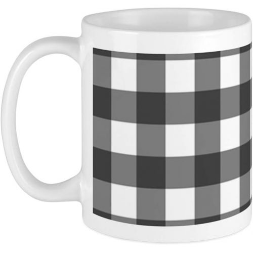  CafePress Black White Buffalo Plaid Mugs Unique Coffee Mug, Coffee Cup