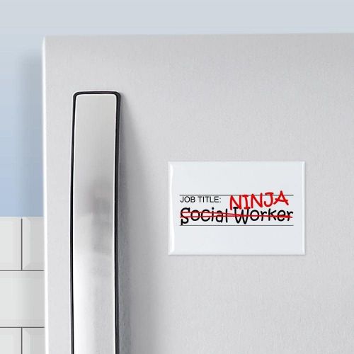  CafePress Job Ninja Social Worker Rectangle Magnet, 3x2 Refrigerator Magnet