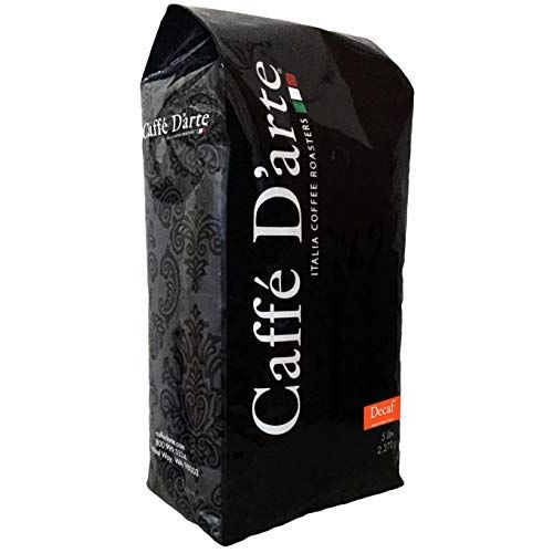  Caffe Darte Decaf Whole Bean Espresso Coffee, 5 Pounds