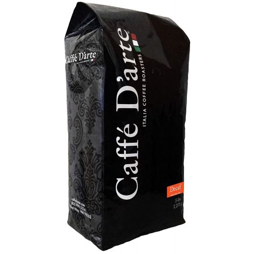  Caffe Darte Decaf Whole Bean Espresso Coffee, 5 Pounds