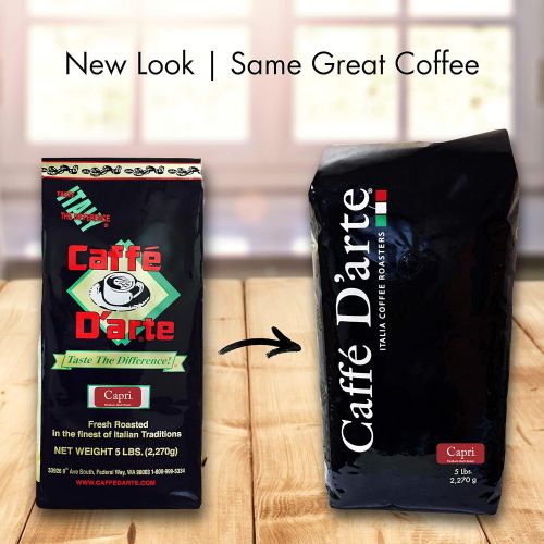  Caffe Darte Decaf Whole Bean Espresso Coffee, 5 Pounds