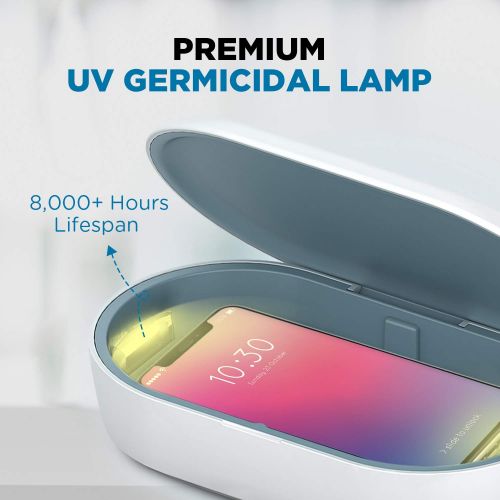  Cahot UV Light Sanitizer Box, Portable Phone UVC Light Sanitizer, UV Sterilizer Box with Aroma Diffuser, Fast Charging for Smart Phone, UV Sterilizing Box for Cell Phone, Jewelry,