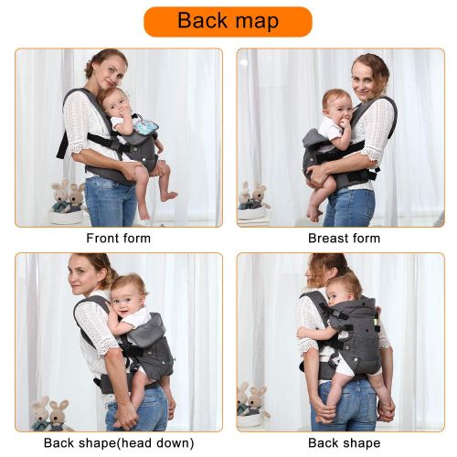  Caiyuangg caiyuangg Baby Convertible Carrier, All Carry Position Newborn to Toddlers Ergonomic Carrier with Soft Breathable Air Mesh and All Adjustable Buckles