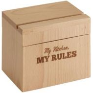 Cake Boss Countertop Accessories Beechwood Recipe Box with My Kitchen, My Rules Message