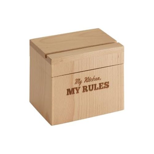 Cake Boss Countertop Accessories Beechwood Recipe Box with My Kitchen, My Rules Message