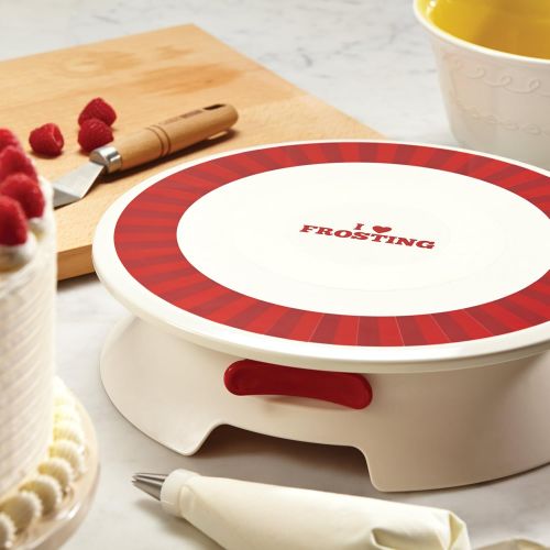  Cake Boss Decorating Tools Plastic Cake Decorating Turntable, Cream,I Love Frosting