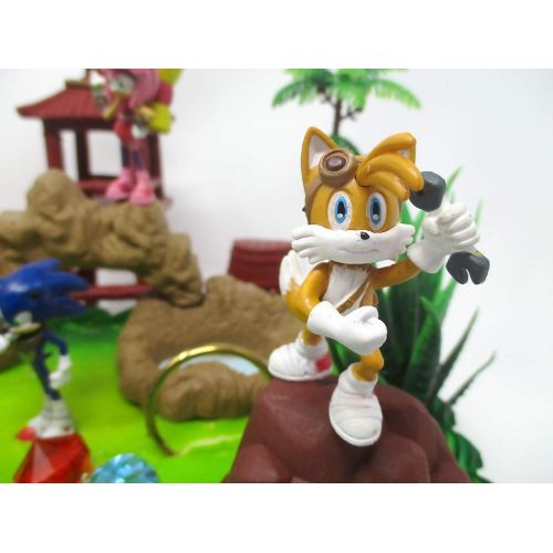  Sonic the Hedgehog Deluxe Birthday Cake Topper Set Featuring Sonic and Friends Characters and Decorative Accessories