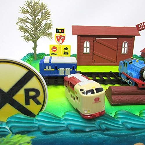  Thomas the Train Birthday Cake Topper Set Featuring Thomas and Friends with Decorative Themed Accessories