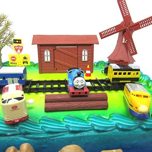  Thomas the Train Birthday Cake Topper Set Featuring Thomas and Friends with Decorative Themed Accessories