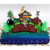 Cake Toppers Tom and Jerry 11 Piece Birthday Cake Topper Set Featuring Tom and Jerry Figures and Decorative Themed Accessories