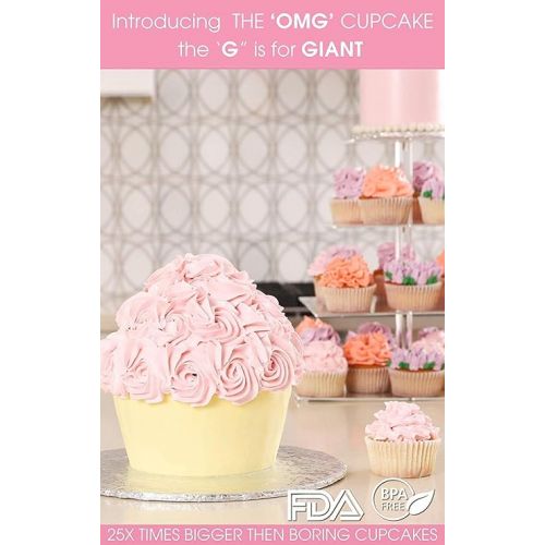  APRON HEROES - OMG Giant Cupcake Mold Pan, Baking Accessories, Cupcake Decorating Kit, Large Cupcake Pan, Baking Molds, Large Muffin Liners, Silicone Cake Molds, Cupcake Maker, Cake Baking Supplies