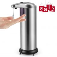 Cakie Soap Dispenser Infrared Motion Stainless Steel Touchless Automatic Shampoo Box with Waterproof Base & IR Sensor for Kitchen, Bathroom, Hotel and Restaurant, Large Silvery
