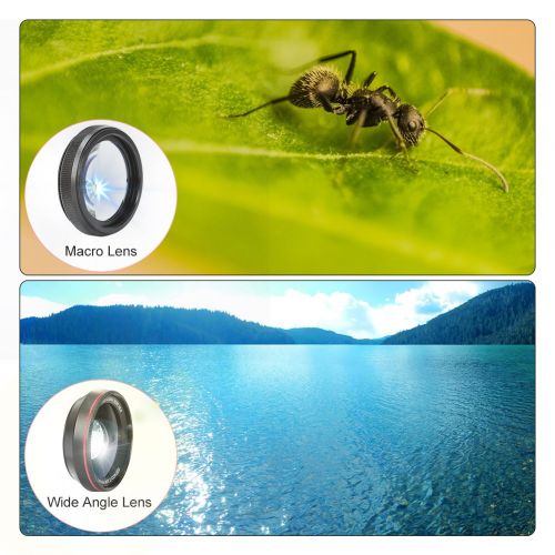  Cakii 2 in 1 HD Mobile Phone Camera Lens Kit,0.6X Super Wide Angle Lens, 15X Macro Lens,For iPhone 7  6s  6s Plus  65, Samsung, HTC and Other Smart Phones, Black