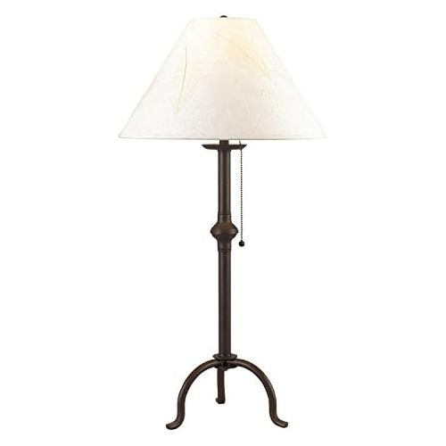  Cal Lighting BO-903TB Table Lamp with Beige Fabric Shades 32 x 10 x 32, Dark Bronze Finish