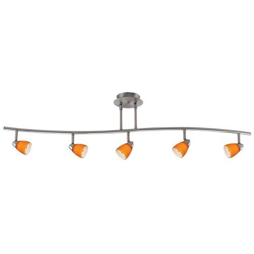  Cal Lighting SL-954-5-BKMBK Track Lighting with Mesh Black Shades, Black Finish