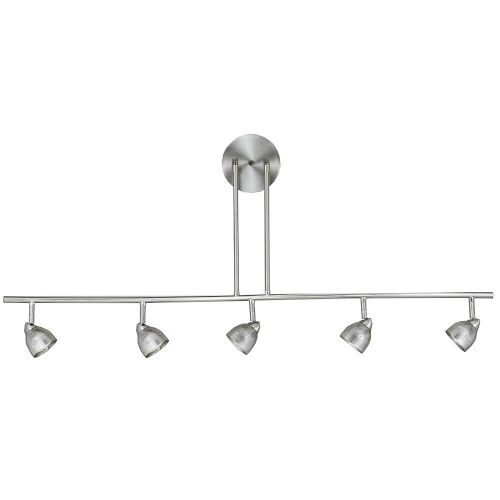  Cal Lighting SL-954-5-BSMWH Track Lighting with Mesh White Shades, Brushed Steel Finish