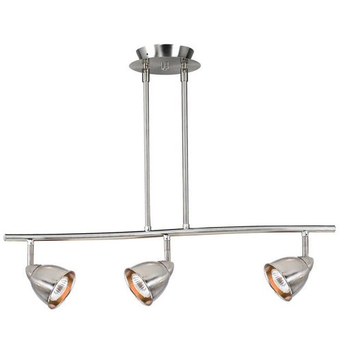  Cal Lighting SL-954-3-BSMBS Track Lighting with Mesh Brushed Steel Shades, Brushed Steel Finish