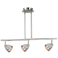 Cal Lighting SL-954-3-WH/MBS Track Lighting with Mesh Brushed Steel Shades, White Finish