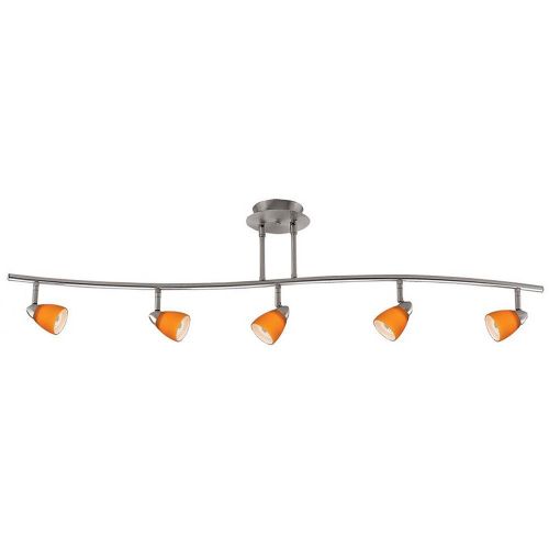  Cal Lighting SL-954-5-BKCBK Track Lighting with Cone Black Shades, Black Finish