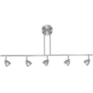 Cal Lighting SL-954-5-BSCWH Track Lighting with Cone White Shades, Brushed Steel Finish