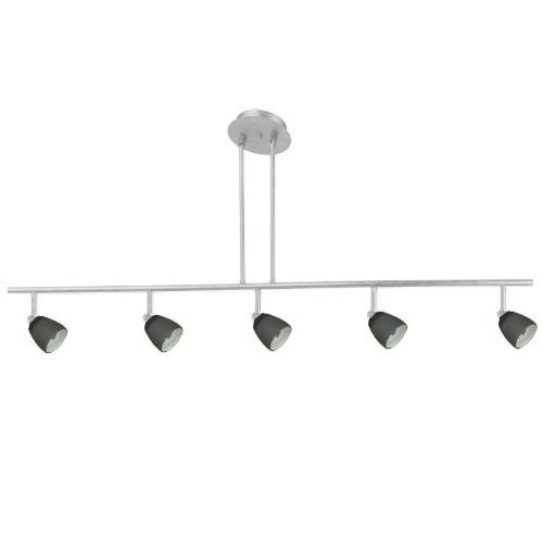  Cal Lighting SL-954-5-WHCBK Track Lighting with Cone Black Shades, White Finish