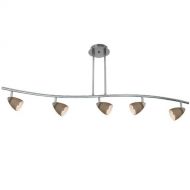 Cal Lighting SL-954-5-WH/CRU Track Lighting with Cone Rust Shades, White Finish