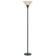 Cal Lighting BO-213-DB Floor Lamp with Frosted Glass Shades, Dark Bronze Finish