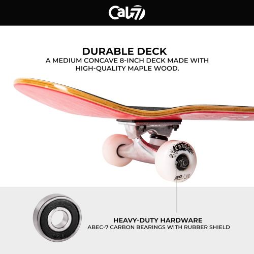  Cal 7 Complete Standard Skateboard 7.5-8-inches