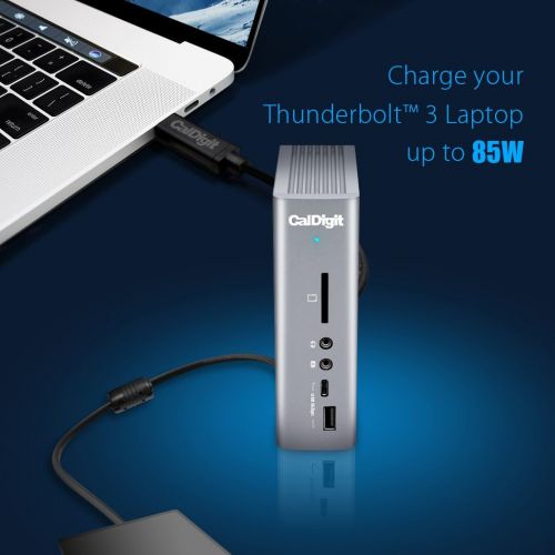  CalDigit TS3 Plus Thunderbolt 3 Dock - 87W Charging, 7X USB 3.1 Ports, USB-C Gen 2, DisplayPort, UHS-II SD Card Slot, Gigabit Ethernet for Mac & PC, Thunderbolt 4 Compatible (0.7m/