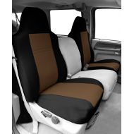 CalTrend Front Row Bucket Custom Fit Seat Cover for Select Jeep CJ7/Wrangler Models - NeoSupreme (Beige Insert and Black Trim)