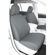 CalTrend Front Row Bucket Custom Seat Cover for Select Honda Civic Models - I Cant Believe Its Not Leather (Light Grey)